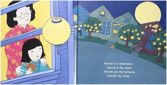 mooncake 绘本,绘本 吃着月饼, 本期分享的英文绘本故事是 round is a mooncake : a book