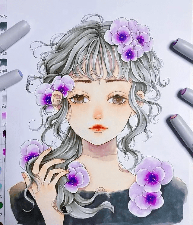 水彩画手绘少女心爆棚的水彩插画