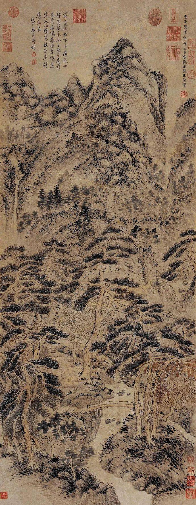 赏画| 元王蒙《幽壑听泉图》_搜狐网