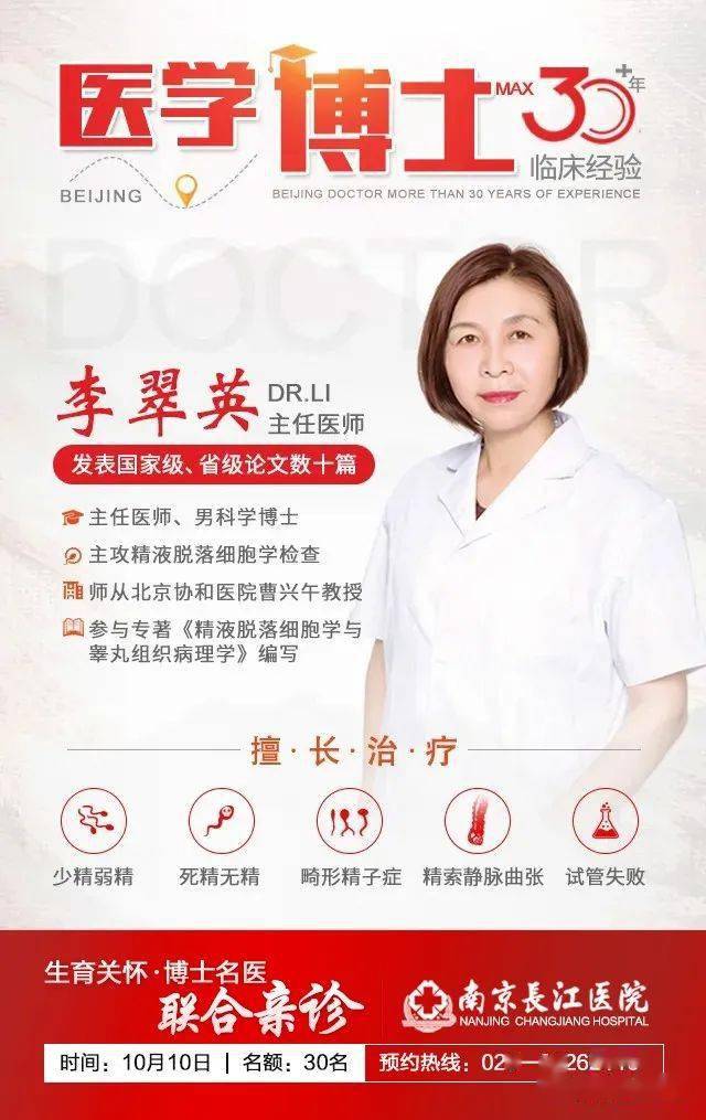 男科学女博士,精液脱落细胞学带头人李翠英博士与本院助孕专家团联手