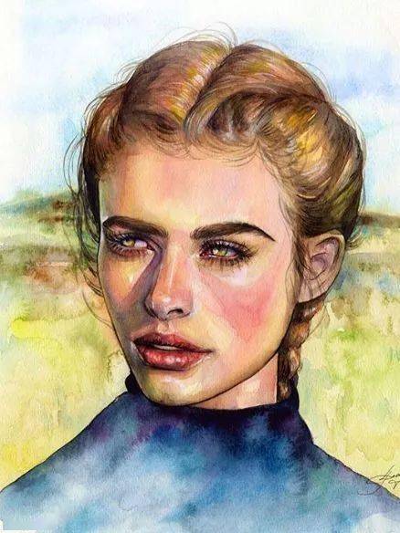 水彩|沉迷眼睛刻画的小伙伴看过来！Lina的水彩人物肖像步骤统统分享给你！