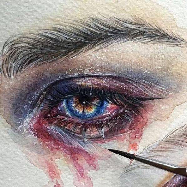 水彩|沉迷眼睛刻画的小伙伴看过来！Lina的水彩人物肖像步骤统统分享给你！