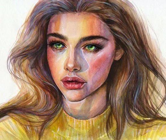 水彩|沉迷眼睛刻画的小伙伴看过来！Lina的水彩人物肖像步骤统统分享给你！