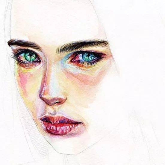 水彩|沉迷眼睛刻画的小伙伴看过来！Lina的水彩人物肖像步骤统统分享给你！