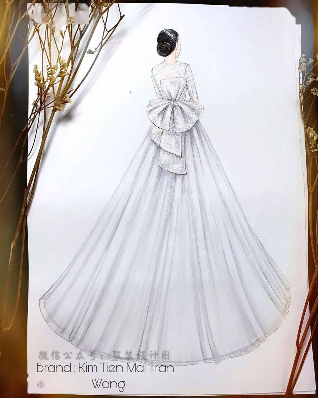 米兰婚纱手绘设计图_米兰晚礼服手绘设计图(3)