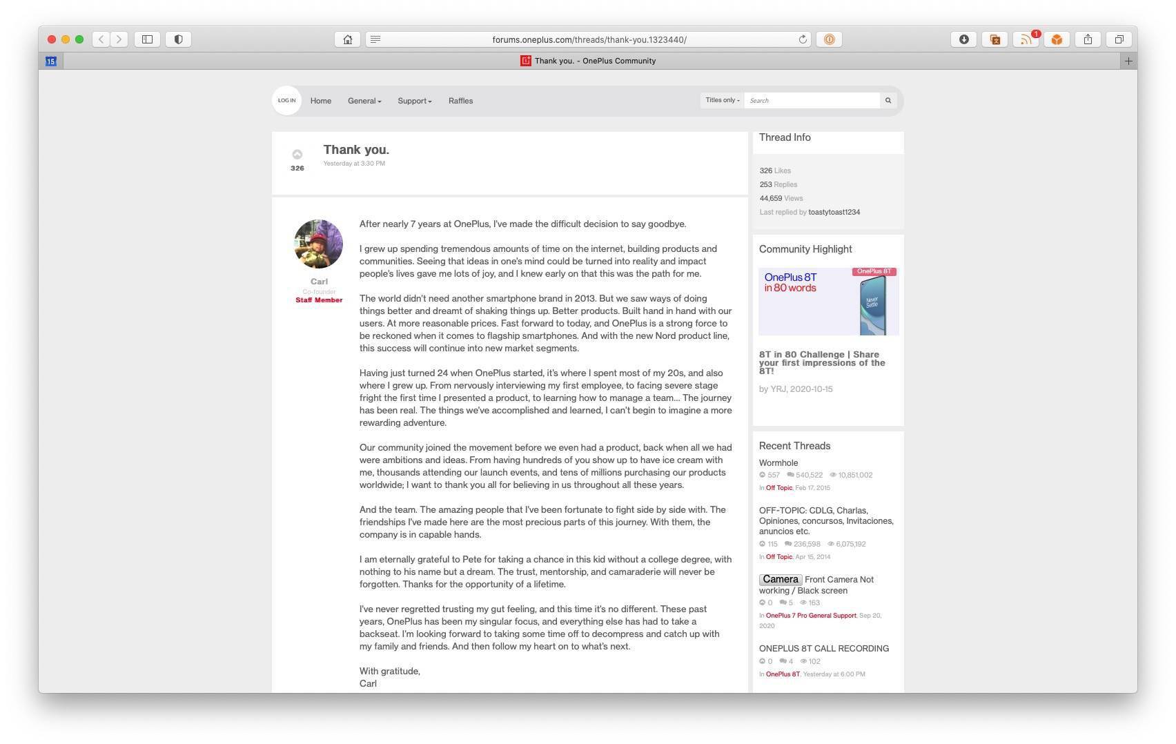 一加科技联合创始人裴宇离职_搜狐网