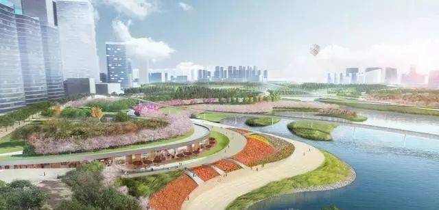 部分效果图吧 中央湖景公园城市之光 设置五大绿芯公园 官渡森林公园