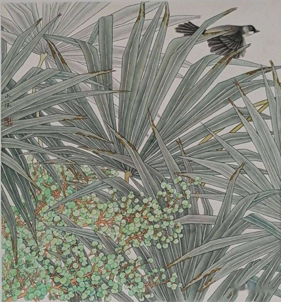 《繁夏》 中国画 王小溪《故园黄金月》 中国画 陈天鸿《故乡原风景》 中