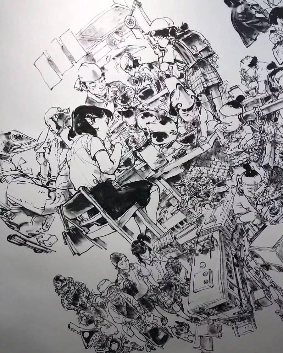 大神金政基的速写,很多人趴着看,百爱不厌!_作品