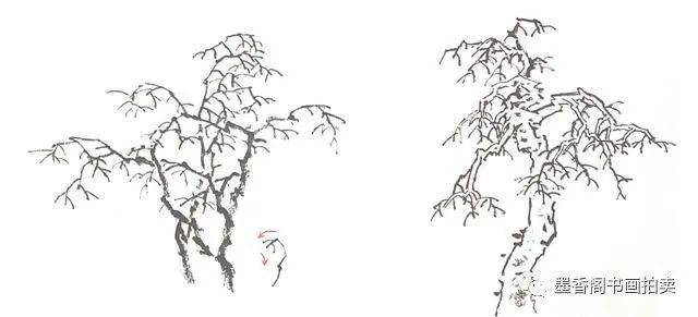 国画技法写意山水树的画法与创作步骤