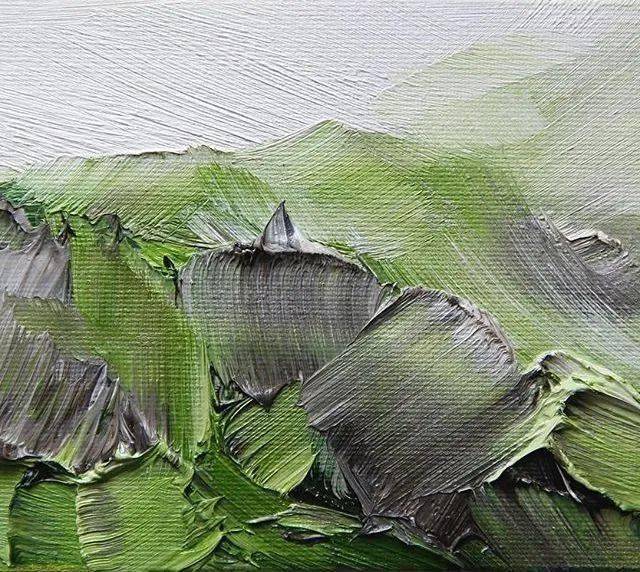 他用厚涂画出了水墨的飘渺感!