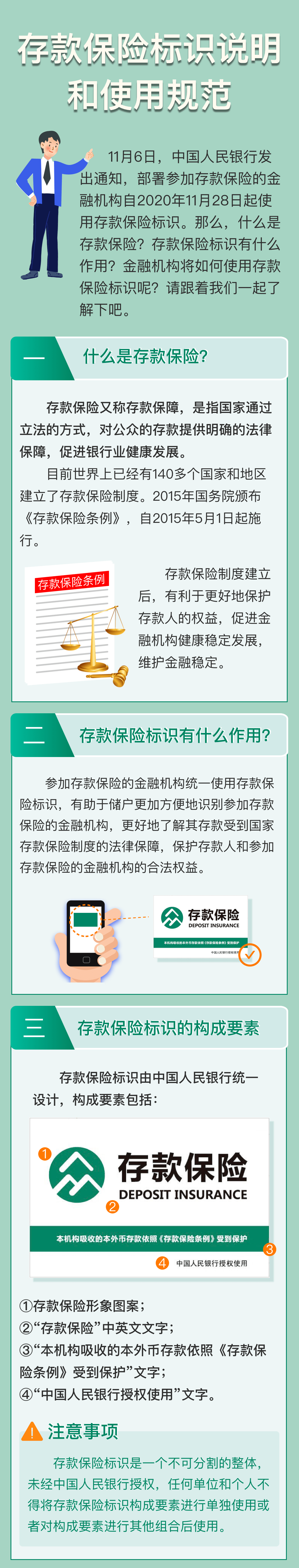 央行通知：中国存款保险标识11月28日起使用！说明和使用规范公布