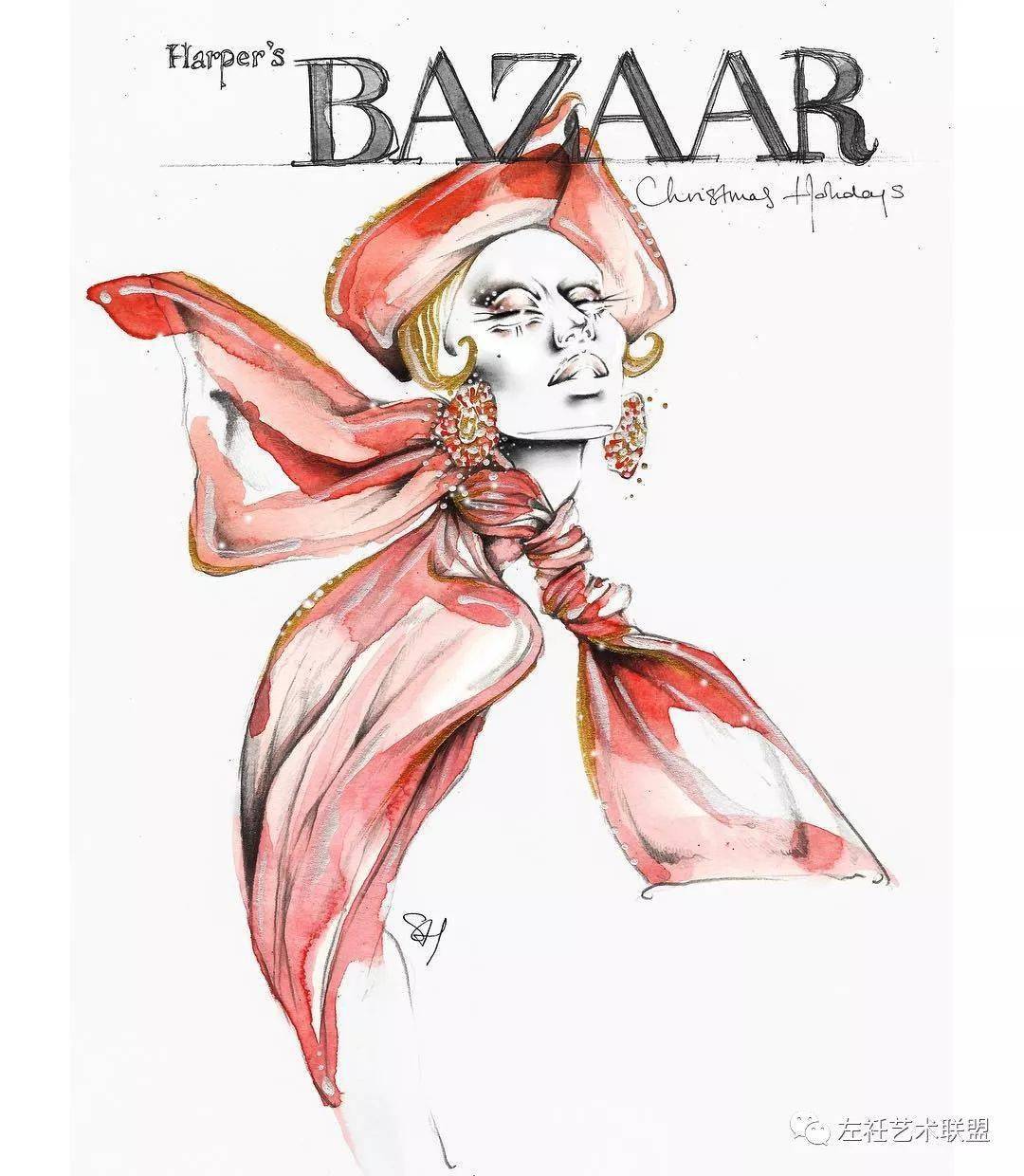 时尚|时装画上的褶皱不知怎么画？向这位时尚插画界的＂三宅一生＂学习一下！