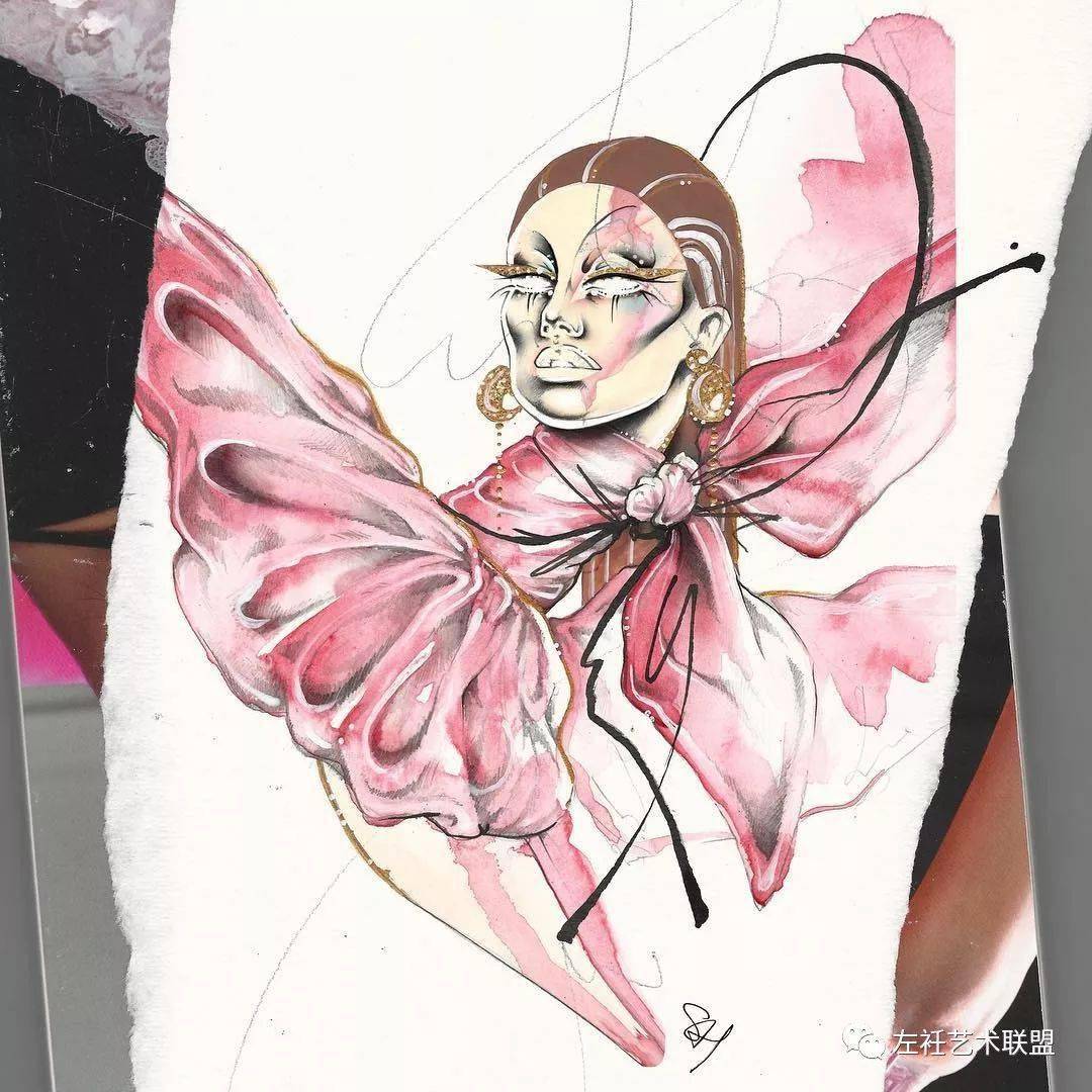 时尚|时装画上的褶皱不知怎么画？向这位时尚插画界的＂三宅一生＂学习一下！