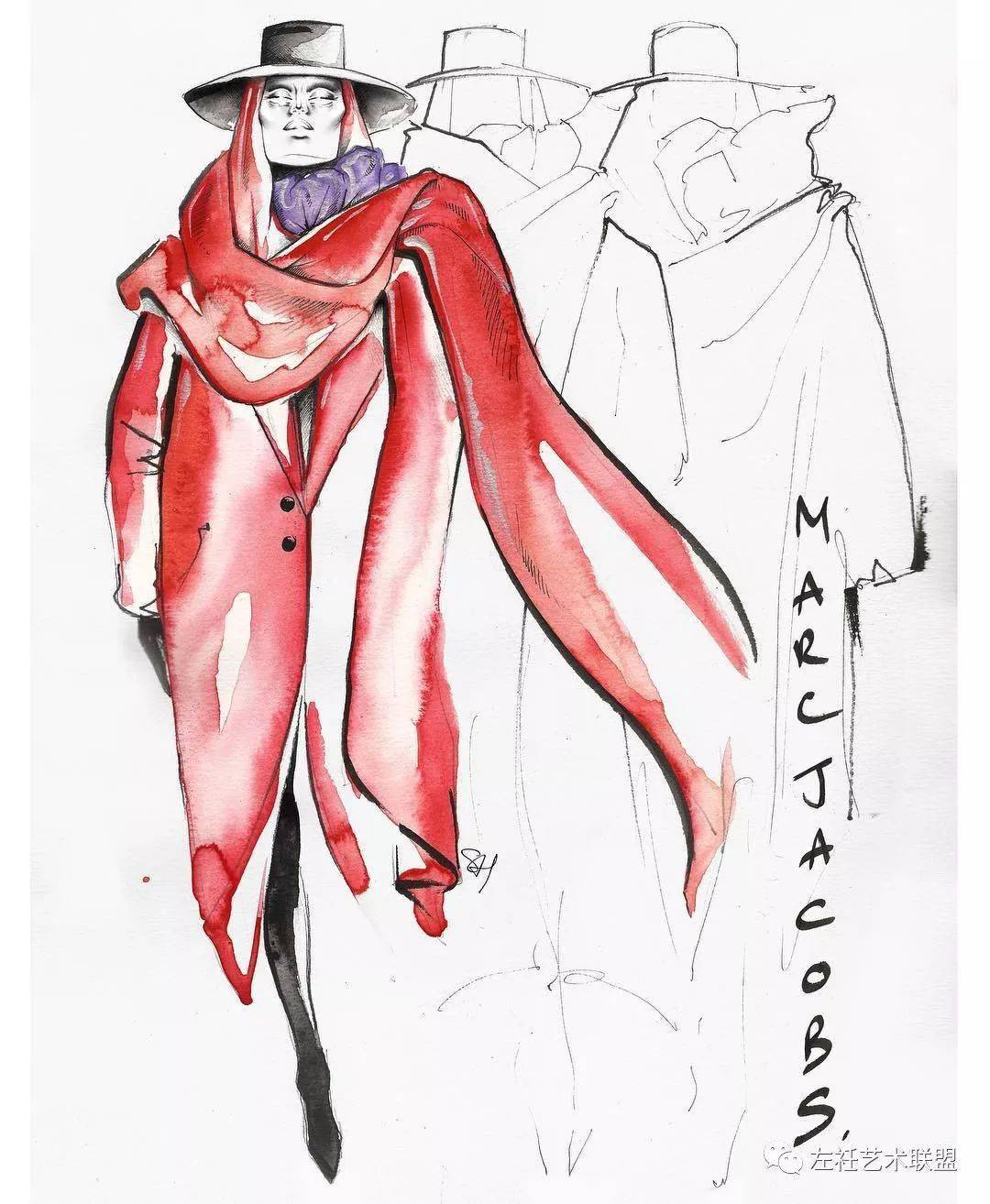 时尚|时装画上的褶皱不知怎么画？向这位时尚插画界的＂三宅一生＂学习一下！