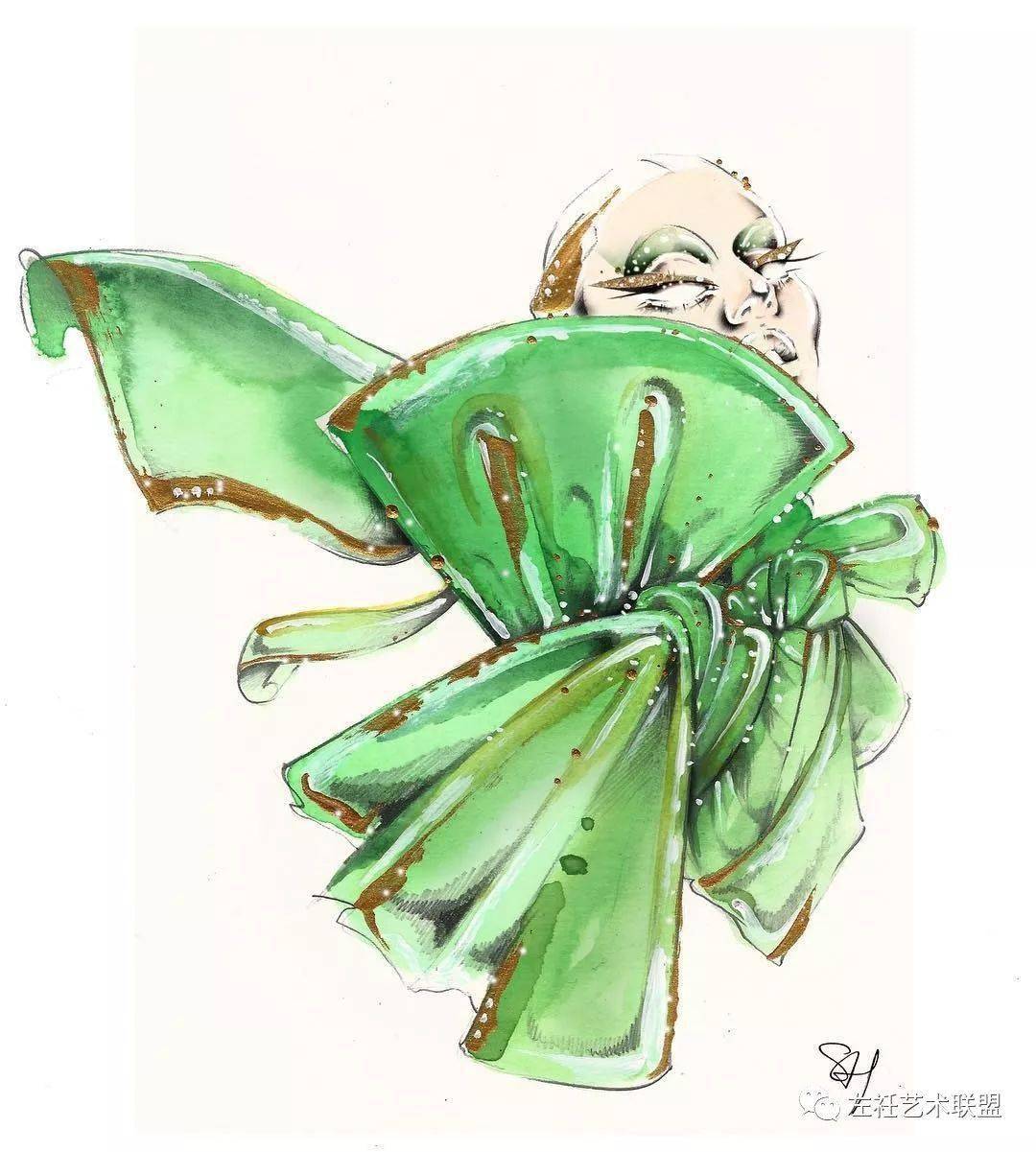 时尚|时装画上的褶皱不知怎么画？向这位时尚插画界的＂三宅一生＂学习一下！