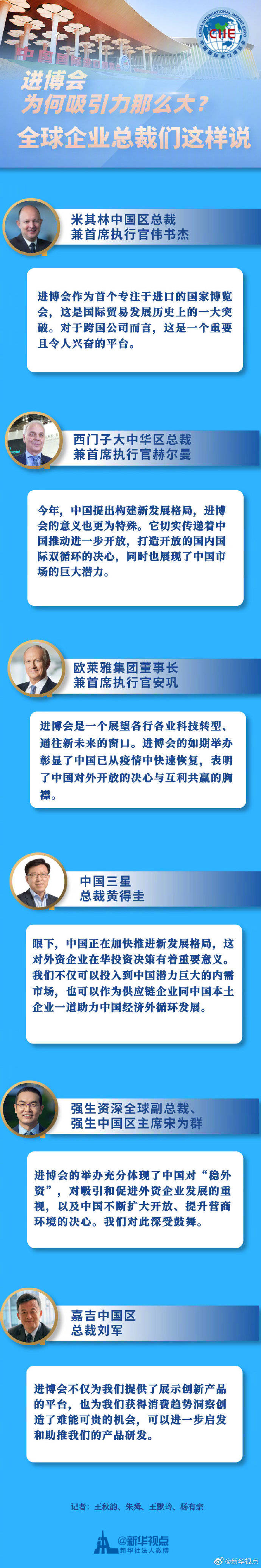 全球|进博会为何吸引力那么大？全球企业总裁们这样说……