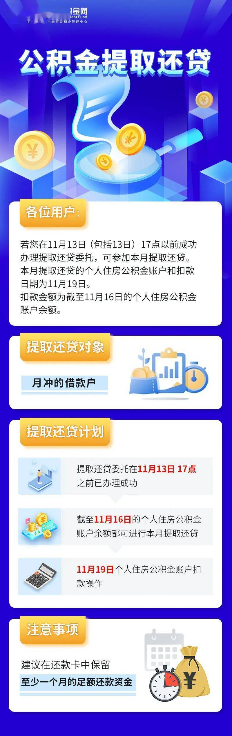 2020年11月公积金提取还贷计划安排新鲜出炉啦!