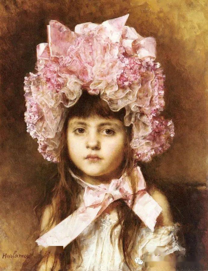 俄罗斯画家油画中的小女孩可真漂亮!