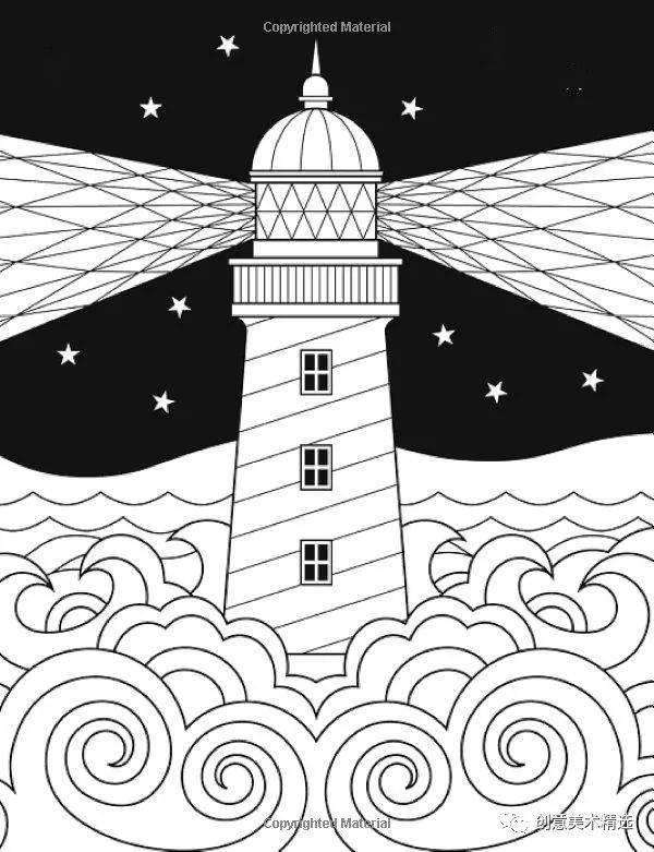 线描的表现力——11张灯塔主题创意线描作品