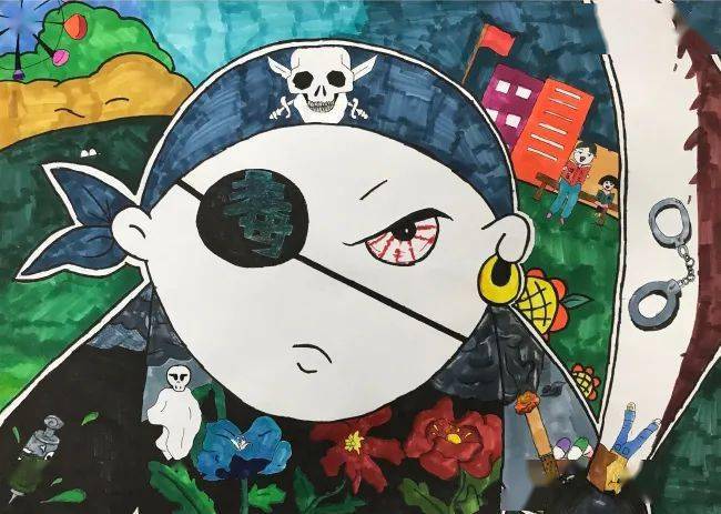 陆丰市2020"健康人生·绿色无毒"禁毒漫画,书法网络大赛入选作品(五)