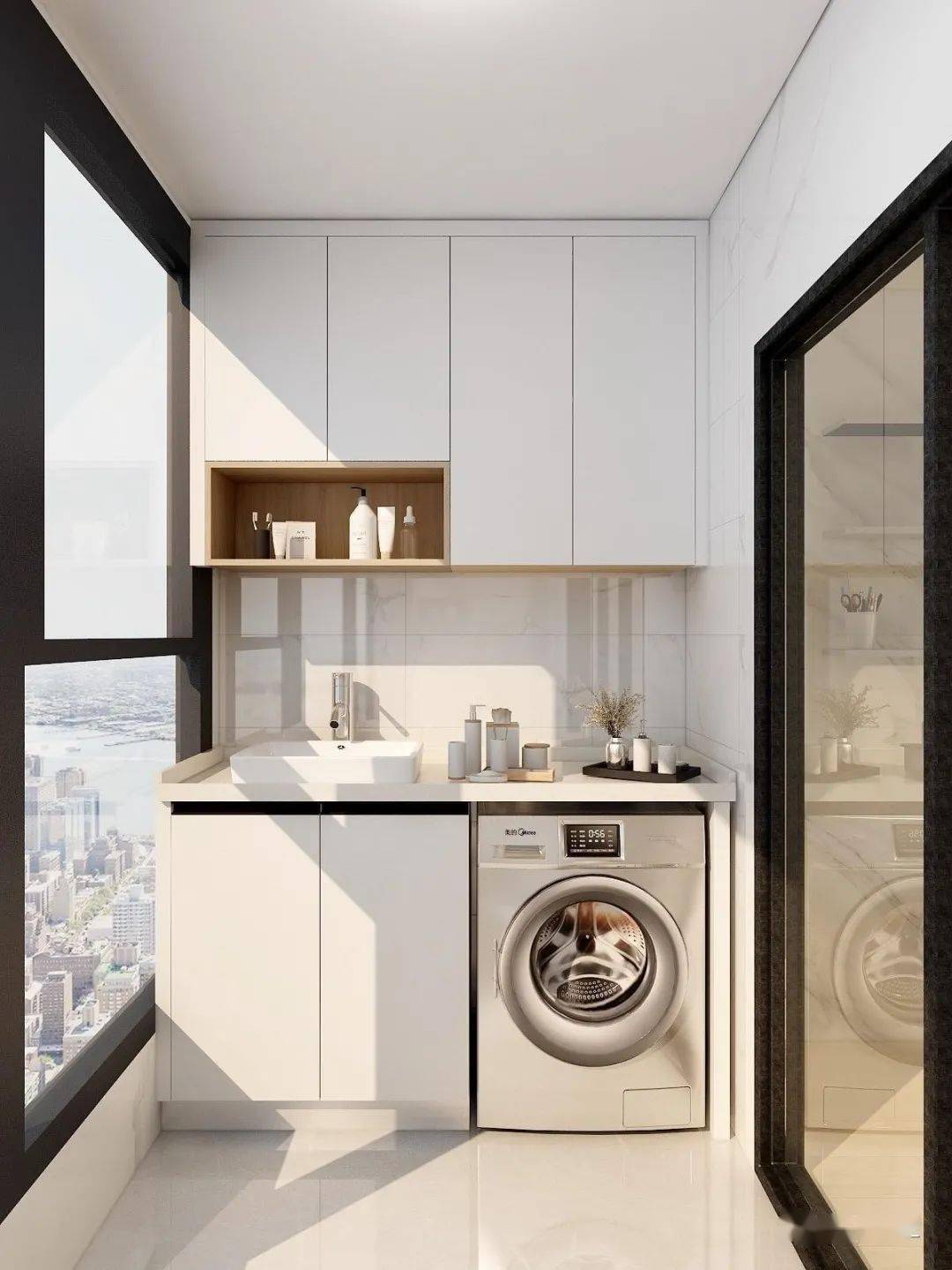 房子装修阳台洗衣机柜三种设计方案好看实用
