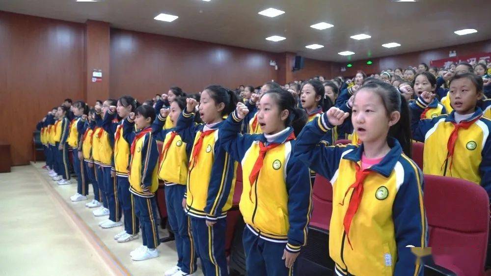 泰山冯玉祥小学举行尊崇宪法国旗下宣誓仪式
