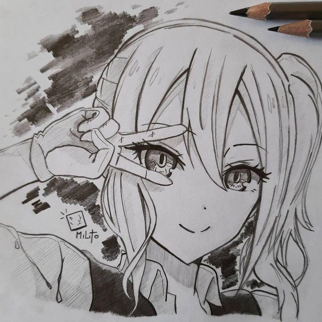 没有画笔没关系 一支铅笔画的也能超好看