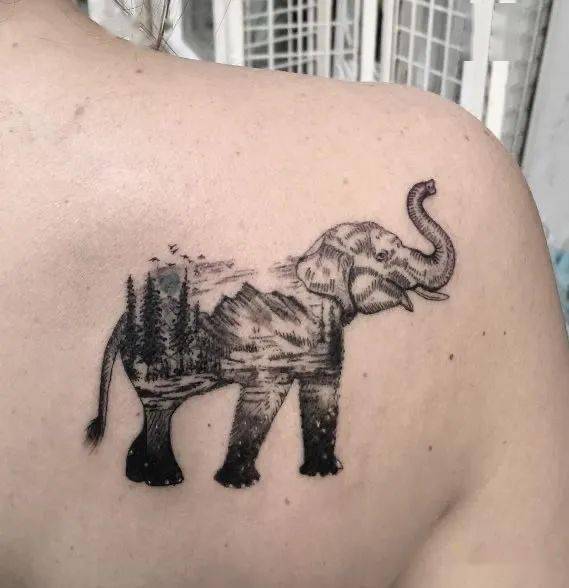 tattoo寓意吉祥的大象纹身