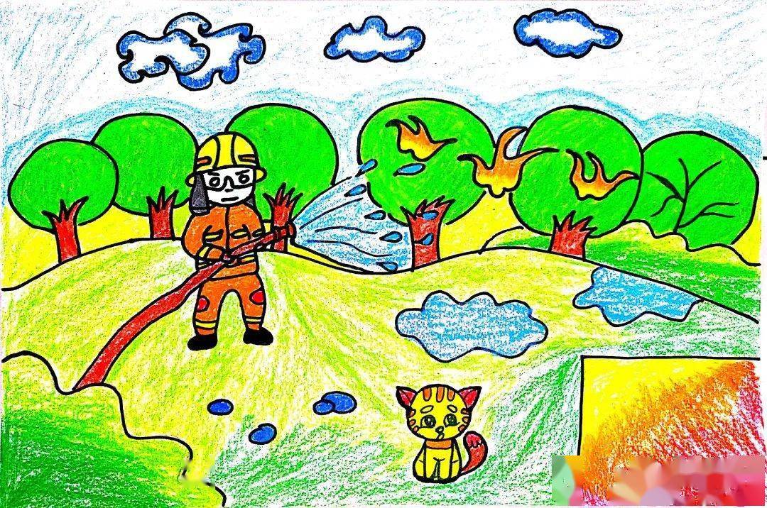 【119儿童消防绘画作品展播三】孩子眼中的消防,你绝对想不到