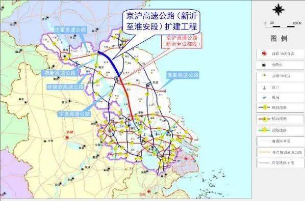 (京沪高速公路改扩建宿迁段线路图)