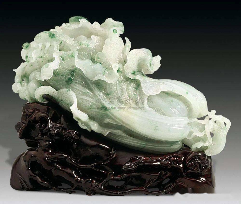中国 翡翠白菜 古美術品