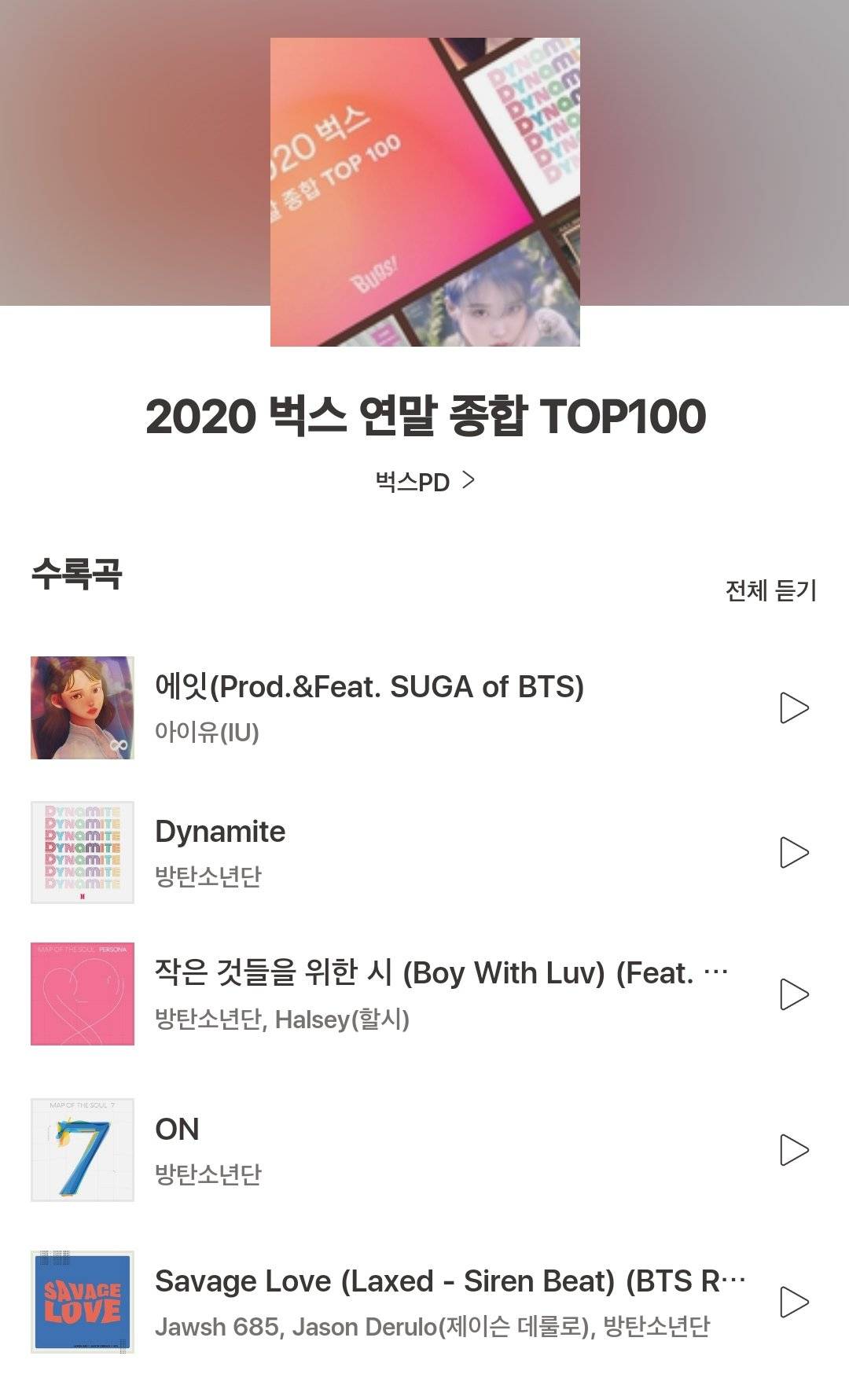 Bugs年榜Top100出爐，BTS《Dynamite》排名2位..愛豆最高！ 娛樂 第1張