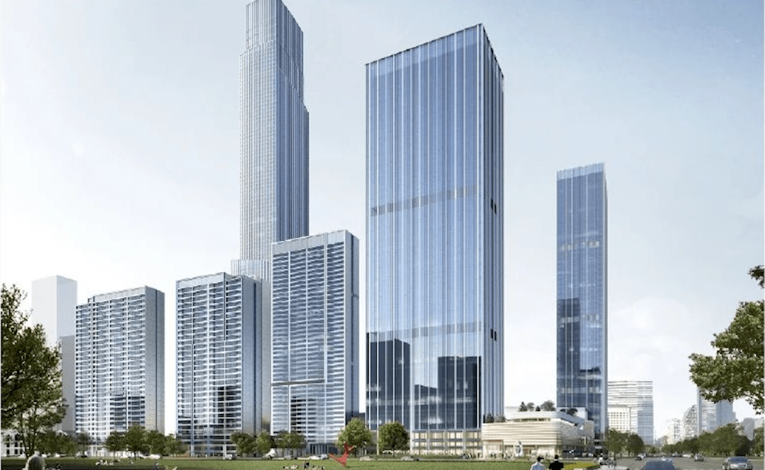 九悦与19号地块150米超高层建筑效果图.