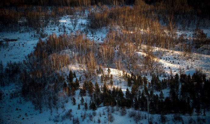 河北承德坝上雪景别有一番风情