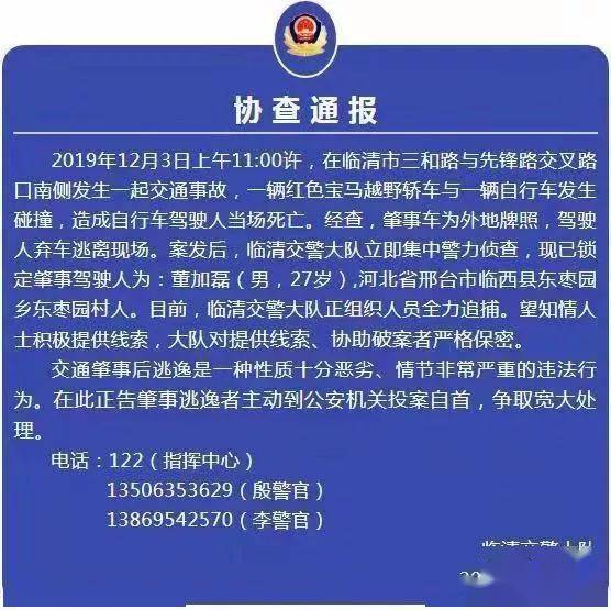 临清三和路撞死行人逃逸的河北男子判了