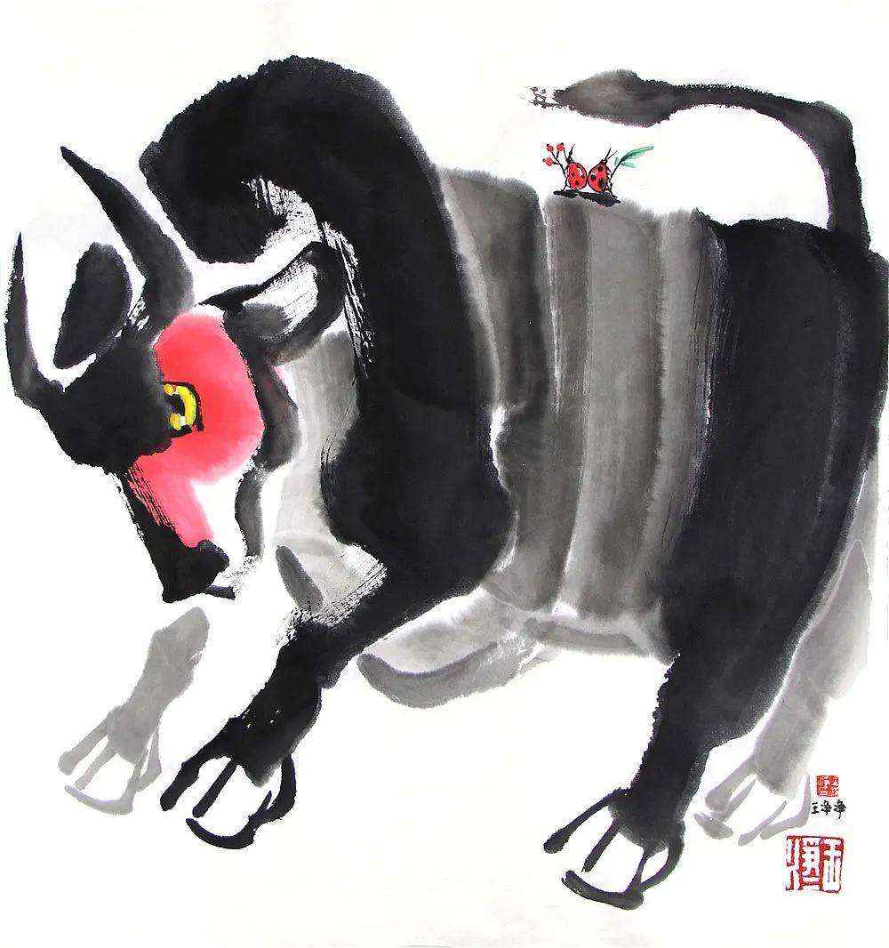 新年2021牛年插画元素,"牛"有"画"说