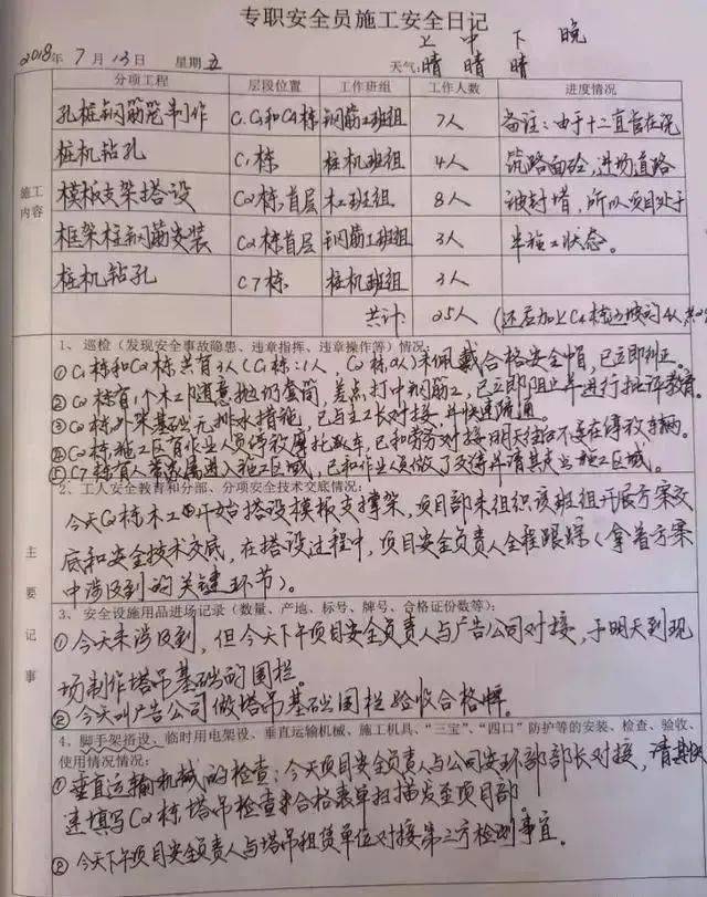 你真的会写施工日志和安全日志吗?来看看规范写法。