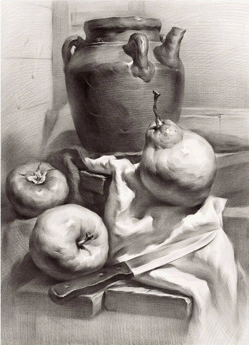 教程| 吃透素描静物中罐子的结构特征及表现手法!