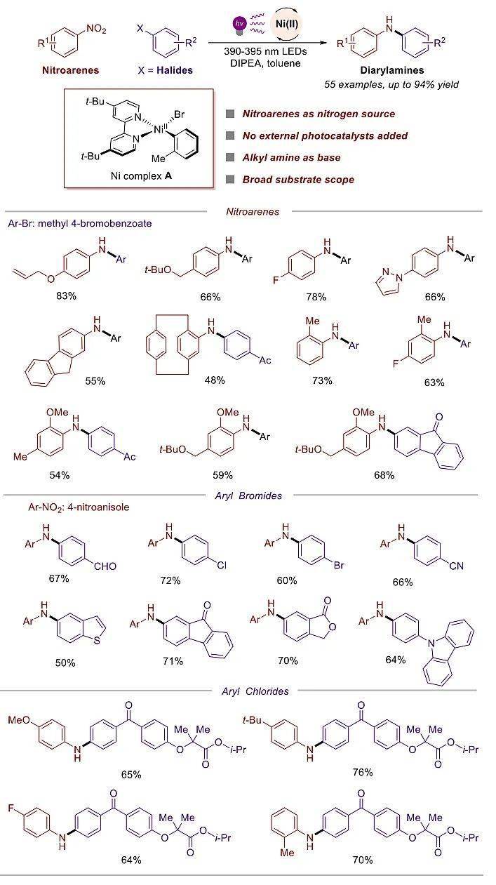 使用对空气稳定的ni(ii)-芳基络合物为催化剂,温和的三级胺dipea为碱