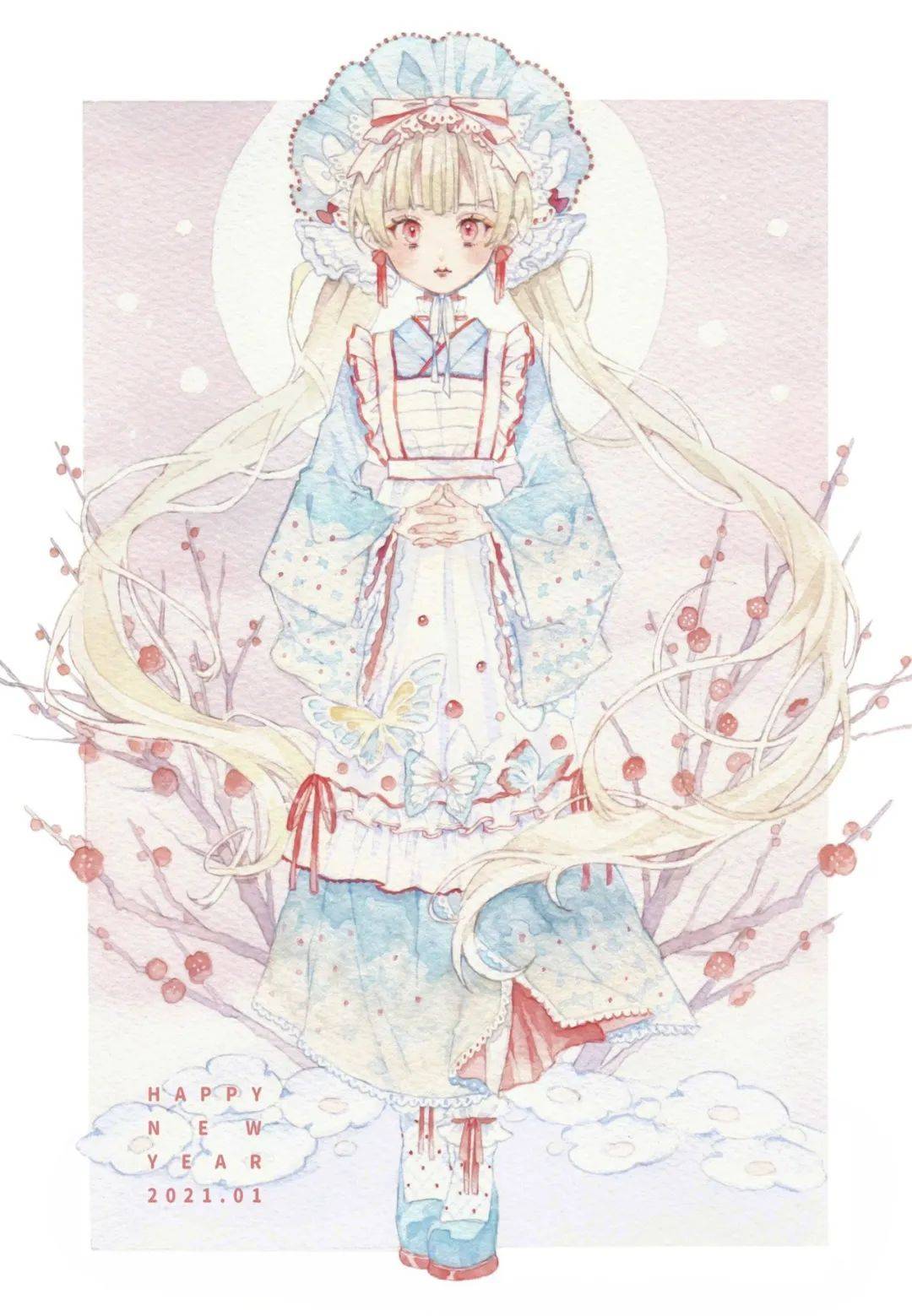 马克笔插画 | 洛丽塔少女动漫插画,最近的愿望是:闭眼