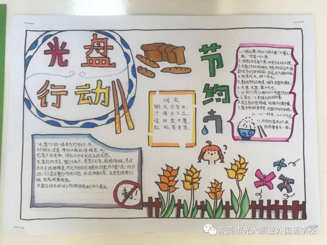 宣传画,手抄报,征文等多种活动形式,让爱粮节粮理念融入到班级文化