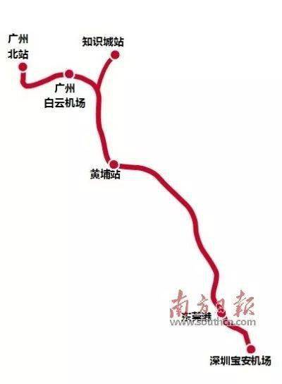 广深第二高铁线路图广深第二高铁又称广州至深圳高铁新通道.