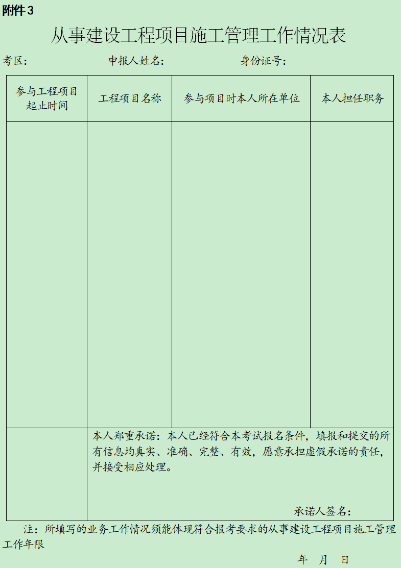 理工作情况表 福建省一级建造师执业资格考试管理委员会办公室2021年1月5日