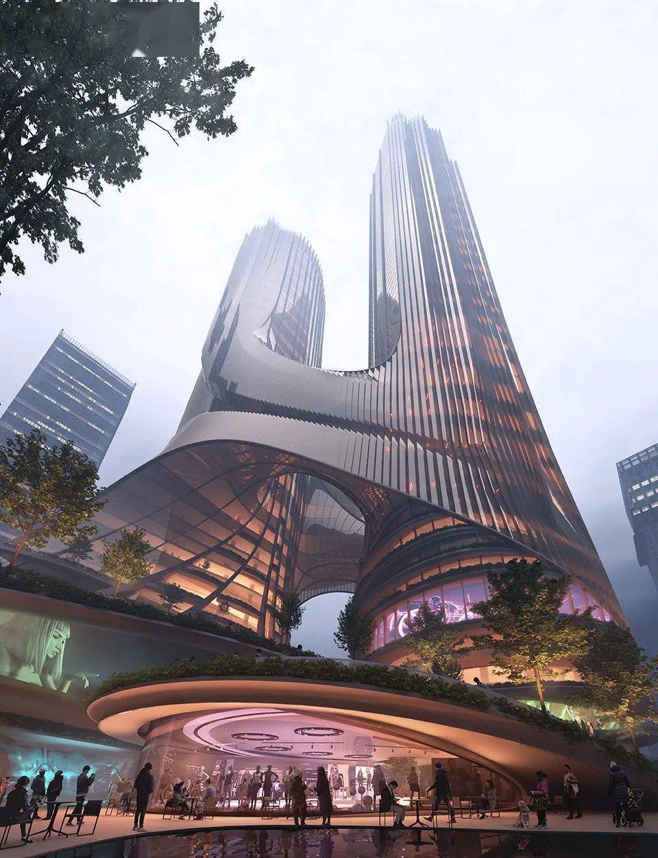 Zaha Hadid Architects:深圳湾超级总部基地C塔竞赛优胜方案-搜狐大视野-搜狐新闻