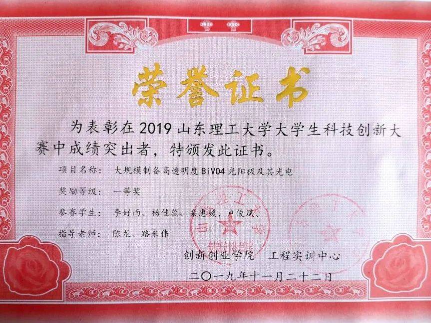 获奖情况:发表sci论文一篇,山东省物理竞赛一等奖,山东省数学建模