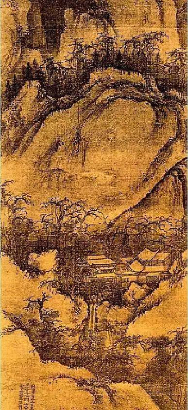 雪山萧寺图:范宽作.台北故宫博物院藏.