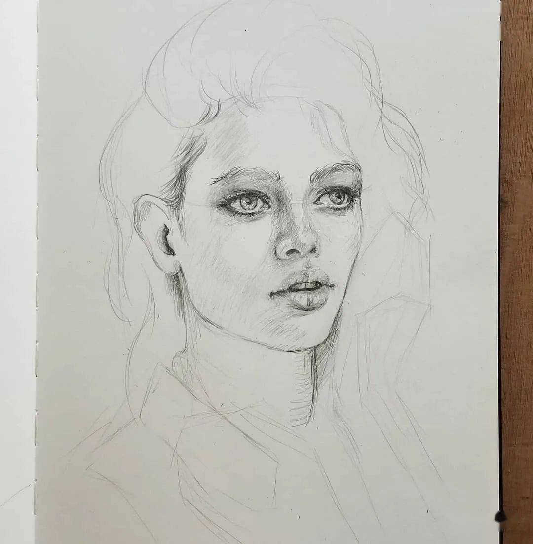 美女素描人像的黄金分割点 (下)