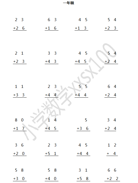 1—6年级口算,竖式计算,脱式计算,混合运算,列式计算专项练习(可打印)