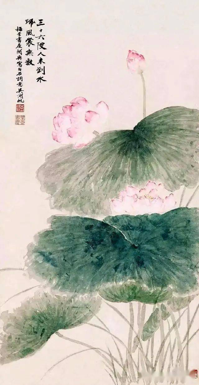 吴湖帆的没骨荷花宛若美人